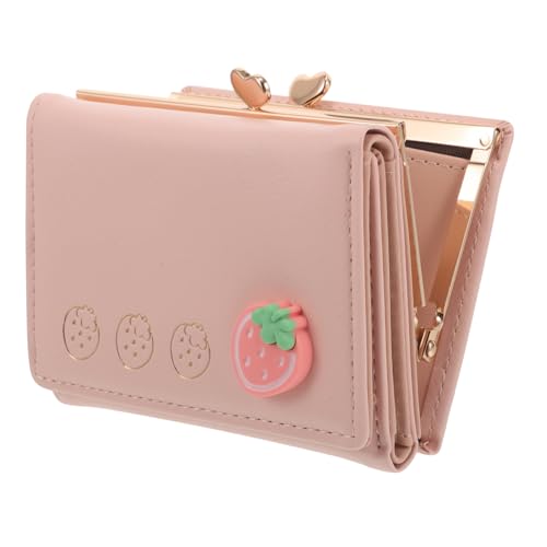 WATIIFUFU Damen Geldbörse Im Cartoon-Stil Faltbares Mini-Portemonnaie Pu Süßer Geldbeutel Mit Mehreren Fächern Für Karten Und Münzen Für Outdoor-Shopping Und Pinke Clutch Für von WATIIFUFU