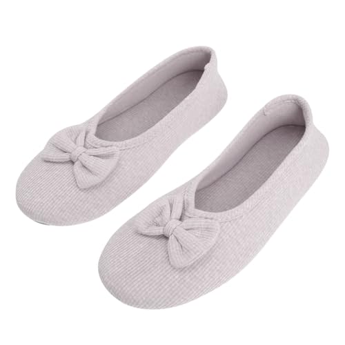 WATIIFUFU Damen Hausschuhe mit Rutschfester Sohle Dünne Baumwollpantoffeln Weiche Indoor fußbodenschuhe Atmungsaktiv Leicht Geeignet für Schlafzimmer und Wohnzimmer Komfortable von WATIIFUFU