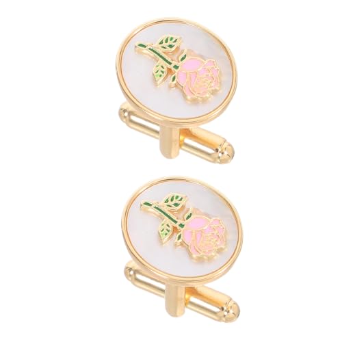 WATIIFUFU Damen Manschettenknöpfe Blume Vintage Rund Blumenmuster Elegante Schmuckstücke Für Hemd Manschetten Knöpfe Business Hochzeit Gala von WATIIFUFU