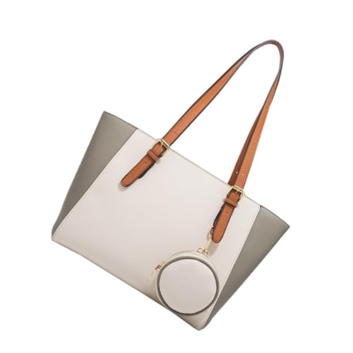 WATIIFUFU Damen Tote Bag Weiß Modische Umhängetasche mit Unabhängigen Taschen Reißverschluss Sicher Schultertasche Vielseitig für Alltag Shopping Reisen von WATIIFUFU