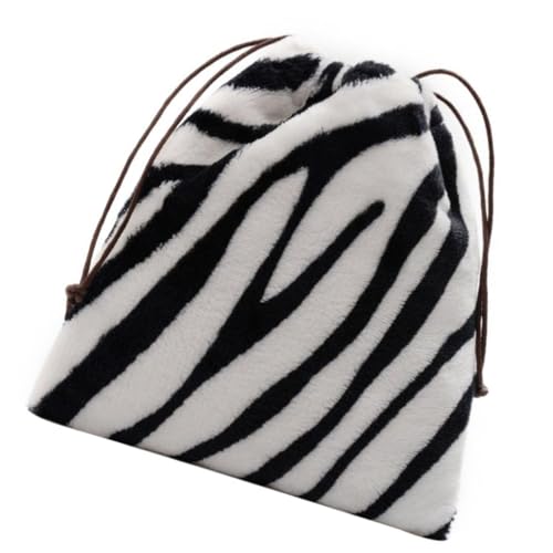 WATIIFUFU Damen Umhängetasche Zebra Muster Corduroy Nylon Schultertasche Crossbody Tasche mit Großem Fassungsvermögen Modische Flauschige Handtasche für Herbst Winter Alltag von WATIIFUFU
