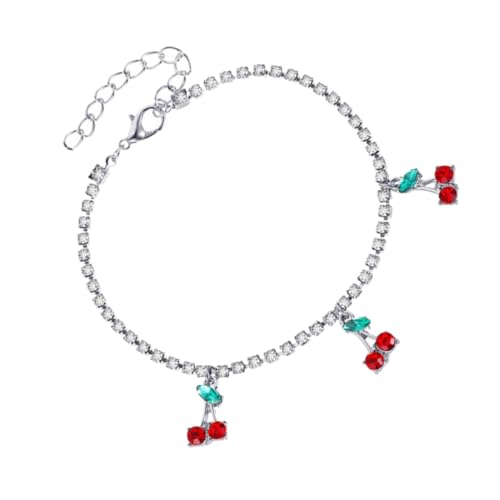 WATIIFUFU Delikate Mädchen Fußkette mit Wasserfestem Frucht anhänger Feine Tennis Kette Modisches Accessoire für Strand Party Hochzeit und Alltag Langlebig und Angenehm zu Tragen von WATIIFUFU