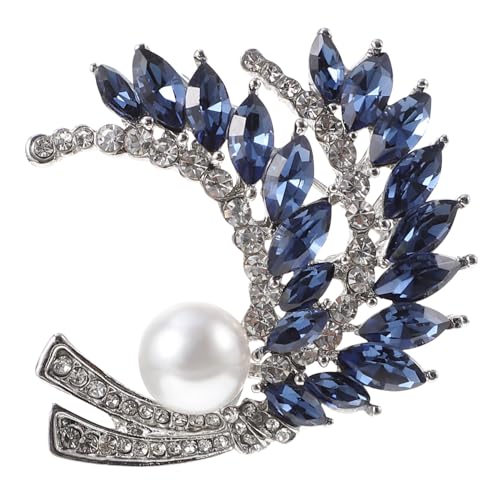 WATIIFUFU Delikate Weizen form Brosche Silberfarbene Anstecknadel mit Kristallbesatz Modische Kleidung Corsage für Damen Leichter Eleganter Schmuck für Schal und Stola von WATIIFUFU