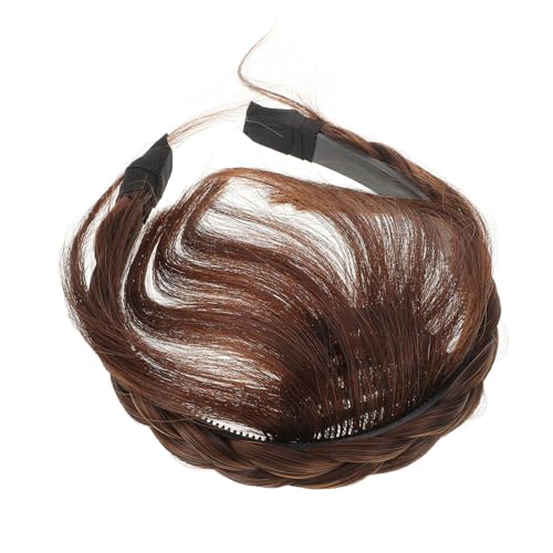 WATIIFUFU Echthaar optik Fake Bang Stirnband Haarteil für Frauen Natürliche Front Ponyperücke Hautfreundlich Angenehm Vielseitig Tragbar für Glamouröse Looks und Tägliche Anwendung von WATIIFUFU