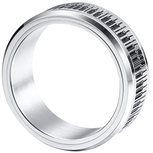 WATIIFUFU Edelstahl Klavier Tastatur Ring Verstellbar Drehbar Kreativer Modeschmuck für Herren Damen Alltag Party Cosplay von WATIIFUFU