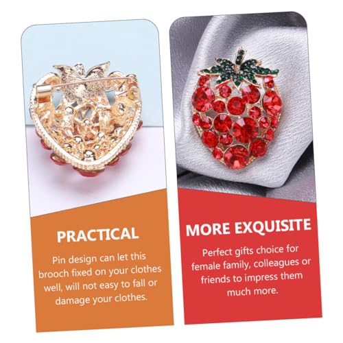 WATIIFUFU Elegante Erdbeer brosche Damen Anstecknadel aus Robustem Material Modisches Accessoire für Kleidung Rucksäcke und Schals Kreatives Geschenk für Frauen und Freunde von WATIIFUFU