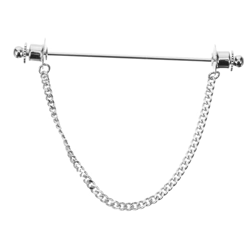 WATIIFUFU Elegante Herren Kragen Pin mit Kette Dekorative Anstecknadel für Hemdkragen und Krawatte Silberfarbene Brosche für Anzug und Festliche Anlässe Einfach zu Tragen und Vielseitig von WATIIFUFU