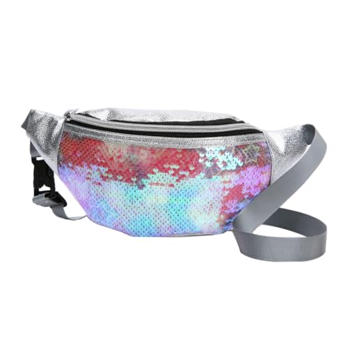 WATIIFUFU Fashionable Pailletten Sternen Hüfttasche Damen Bauchtasche mit Reißverschluss Outdoor Umhängetasche für Freizeitkonzerte Shopping Wandern Reisen Party Beach von WATIIFUFU