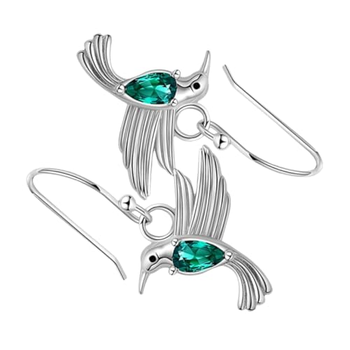 WATIIFUFU Fliegende Vogel Ohrringe Damen Ohrhänger mit Grünem Zirkonia Modischer Modeschmuck Leichte Baumelnde Ohrstecker Komfortabel für Alltag Party Hochzeit und Geschenk von WATIIFUFU