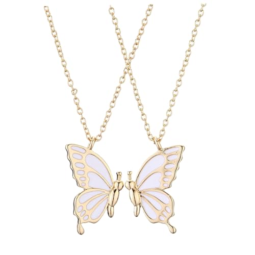 WATIIFUFU Freundschaftskette Damen Schmetterling Halskette Kreatives Design Geschenk für Freundin Modischer Schmuck für Alltag und Party von WATIIFUFU