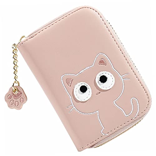 WATIIFUFU Geldbörse Für Damen Mit Katzenmotiv Zipper Design Multifunktionale Kartenetui Für Münzen Und Id-Karten Tragbare Aufbewahrungstasche Für Alltag Und Reisen von WATIIFUFU