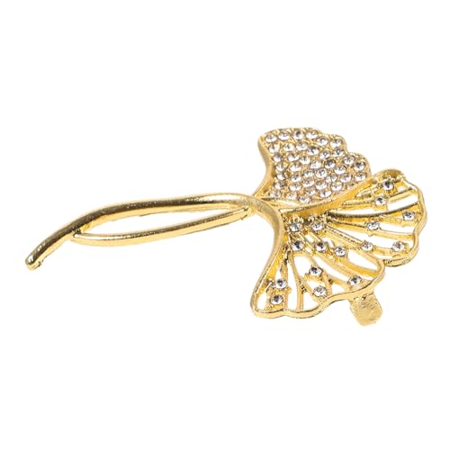WATIIFUFU Ginkgo Brosche Damen Anstecknadel aus Legierung mit Funkelnden Strasssteinen Sicherheitsnadel für Kleidung Vielseitiger Schmuck für Hochzeiten und Business Outfits von WATIIFUFU