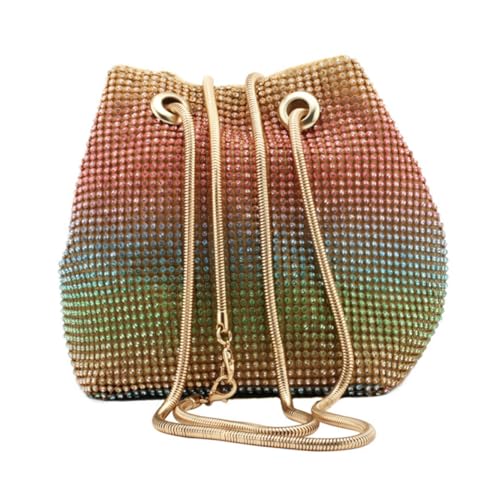 WATIIFUFU Glitzernde Damen Abendtasche mit Strasssteinen Elegante Wasserfall form Modische Schultertasche für Hochzeit Party und Festliche Anlässe Langlebiges Material als Geschenk von WATIIFUFU
