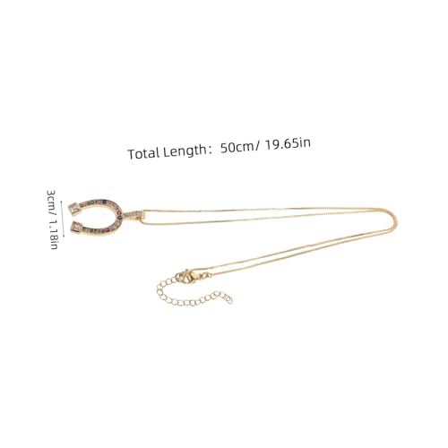 WATIIFUFU Goldfarbene Kreative Pferdehufe anhänger Halskette Feine Funkelnde Zirkonia Leichte Damen kette für Party Club Alltag Modisches Schmuck accessoire für Frauen und Mädchen von WATIIFUFU