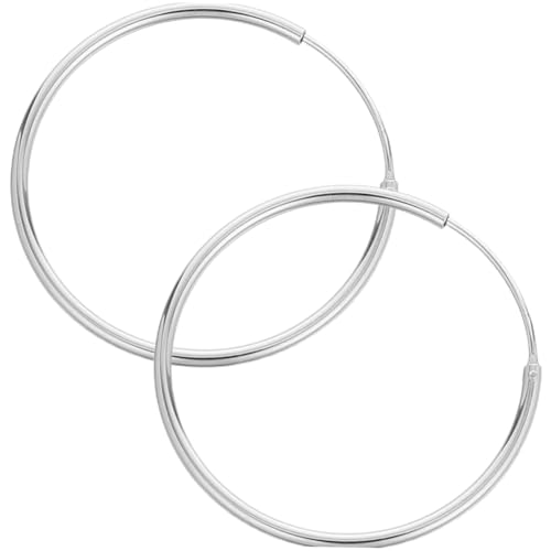WATIIFUFU Große Runde Creolen aus Sterling Silber Vintage Stil Leichte und Langlebige Damen Ohrringe für Alltag Party und Festival Modische Silberne Hoop Ohrschmuck von WATIIFUFU