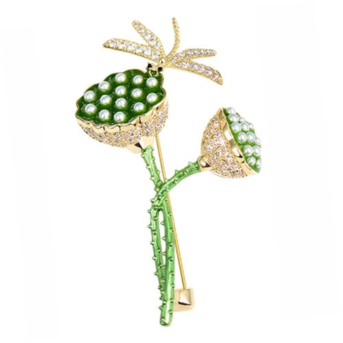 WATIIFUFU Lotus Brosche Für Frauen Elegante Grüne Anstecknadel Aus Stilvolle Kleidung Dekoration Einzigartiges Design Für Jacken Taschen Und Schals von WATIIFUFU
