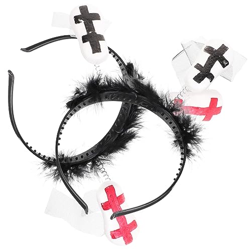 WATIIFUFU Gruseliges Stirnband Stoff Party Kind Haarreifen für für Stk Kleidung Cosplay Dekoratives Flauschiges Stirnband Halloween Grabstein Haarschmuck von WATIIFUFU