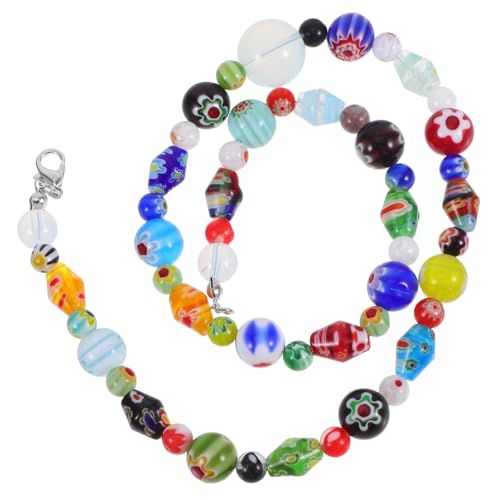 WATIIFUFU Handgefertigte Muranoglas Halskette mit Opalperlen Zarte Damen Kette Modischer Schmuck für Frauen und Mädchen Langlebig und Einzigartig Geschenk für Besondere Anlässe von WATIIFUFU