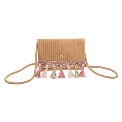 WATIIFUFU Handgewebte Crossbody Bag Damen mit Fransen Tassel Schultertasche aus Robustem Material Modische Umhängetasche für Alltag Reisen und Freizeit Praktische für Handy und Karten von WATIIFUFU