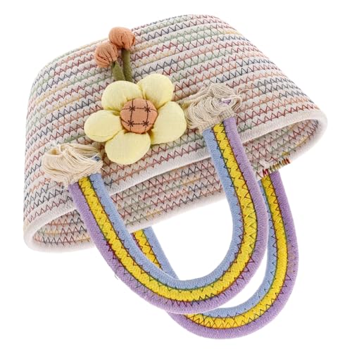WATIIFUFU Handtasche Damen Geflochtene Umhängetasche Bunte Regenbogen Strandtasche Schultertasche Kleiner Shopper Für Sommer Reise Alltag von WATIIFUFU