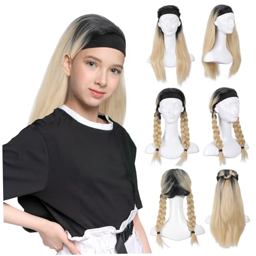 WATIIFUFU Headband Perücke Gerade Synthetik Langhaar Haarteil Sanft Hitzebeständig Für Alltag Party Cosplay Damen von WATIIFUFU
