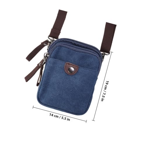 WATIIFUFU Herren Umhängetasche Canvas Zipper Tasche Langlebig Militärisch Stil Reise Schultertasche Dunkelblau Freizeit Messenger Bag von WATIIFUFU