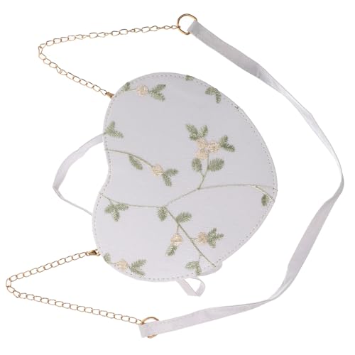 WATIIFUFU Herzförmige Ketten Umhängetasche Damen Kleine Abendtasche Kompakte Clutch Partyhandtasche Stilvolle Tragetasche mit Langlebigem Design für Alltag und Feiern von WATIIFUFU