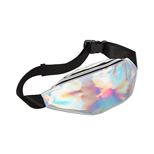 WATIIFUFU Holografische Damen Bauchtasche aus Wasserdichtem PVC Verstellbar Schimmernde Hüfttasche für Reisen Festival Sport Alltag von WATIIFUFU