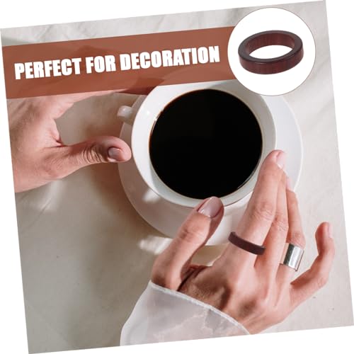 WATIIFUFU Holzring Damen Schlichtes Design Leichter Praktischer Finger Ring aus Naturmaterial für Alltag Party und Trendmode Feine Verarbeitung Unisex Vintage Schmuck für Stilbewusste von WATIIFUFU