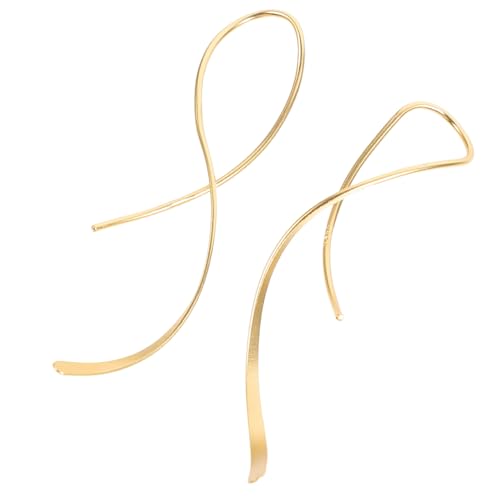 WATIIFUFU Irreguläre Geometrische Ohrhänger aus Silber Leicht und Robust Modischer Wellendesign Ohrschmuck für Damen Geschenk zu Festen und Besonderen Anlässen von WATIIFUFU