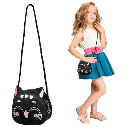 WATIIFUFU Kawaii Katzen Geldbörse Für Mädchen Cartoon Umhängetasche Pu- Kleine Schultertasche Für Reisen Und Shopping Für Junge Mädchen Und Kleinkinder von WATIIFUFU