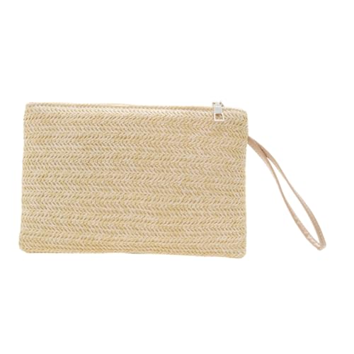 WATIIFUFU Kleine Handgefertigte Strohbändchen geldbörse für Damen Multifunktionale Münztasche Outdoor Portemonnaie Praktische für Münzen Scheine und Kleine Accessoires von WATIIFUFU