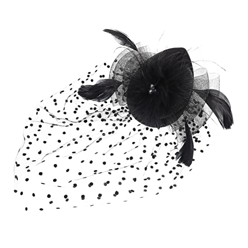 WATIIFUFU Fascinator Hut Für Frauen Mit Schleier Und Federn Eleganter Kopfschmuck Für Hochzeiten Teepartys Und Veranstaltungen Vielseitig Tragbar Mit Haarclip von WATIIFUFU