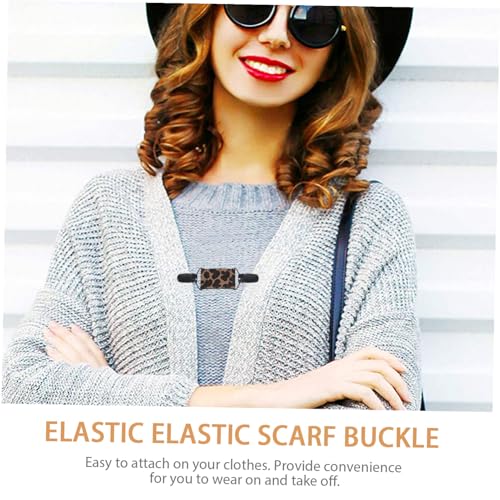 WATIIFUFU Leopard Muster Schalclip Damen Elastischer Cardigan Clip für Pullover Mode Schal Kleiderverschluss Stark und Einfach zu Befestigen Vielseitig für Freizeit und Formelle Anlässe von WATIIFUFU