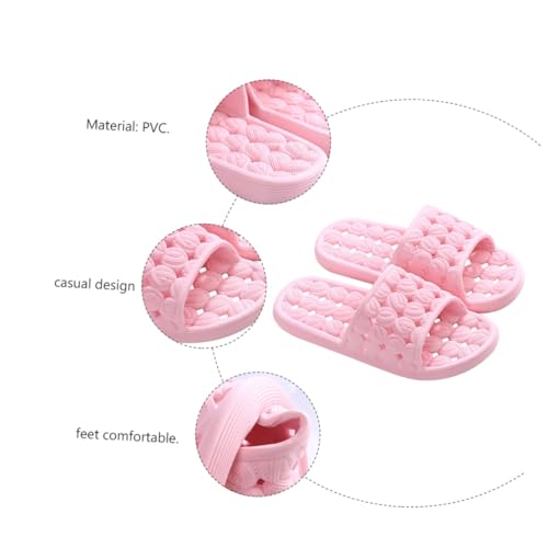 WATIIFUFU Massage Hausschuhe Damen Herren Leicht Indoor Slipper mit Wasserdurchlässigen Löchern Rutschfest und Atmungsaktiv für Zuhause und Badezimmer Rosa von WATIIFUFU