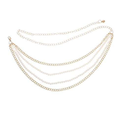 WATIIFUFU Mehrlagige Perlen Taillenkette Damen Metall Gürtel Handmade Beaded Waist Necklace für Kleider und Hosen Hip-hop Stil Verstellbar Modisches Sommeraccessoire von WATIIFUFU