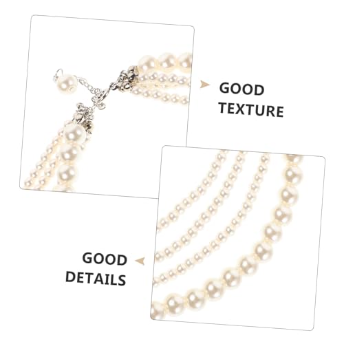 WATIIFUFU Mehrlagige Perlenkette Damen Vintage Stil Mehrsträngig Simulierte Perlen Halskette Elegant für Partys Hochzeit und Alltag von WATIIFUFU