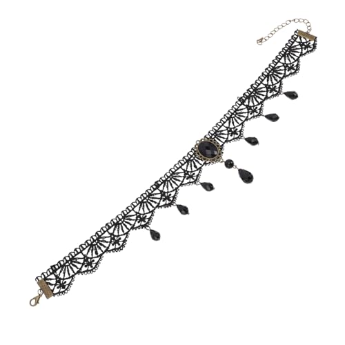WATIIFUFU Mehrlagige Spitzen Choker Halskette mit Kristallbesatz Gothic für Eleganter Halsschmuck Komfortabel und Hautfreundlich für Partys und Besondere Anlässe von WATIIFUFU