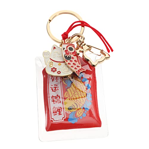 WATIIFUFU Metallschlüsselkette Charms Good Cat Neko Omamori Luck Keychains Style Holder Japanese Maneki Pendant Lucky Keychain Schlüsselkette Multifunktionsschlüsselkette Health von WATIIFUFU