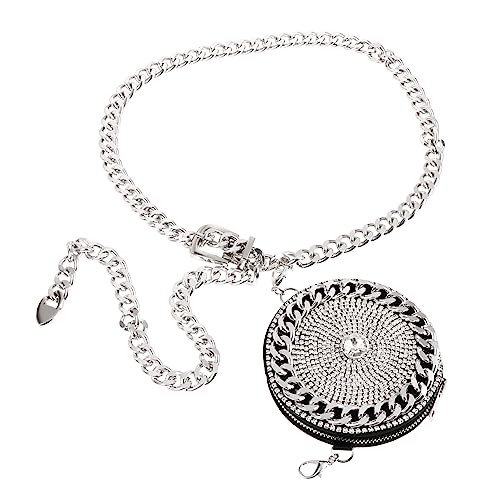 WATIIFUFU Mini Crossbody Bag Für Damen Glitzernde Rhinestone Umhängetasche Verstellbare Kettenriemen Bauchtasche Für Partys Reisen Und Alltag von WATIIFUFU
