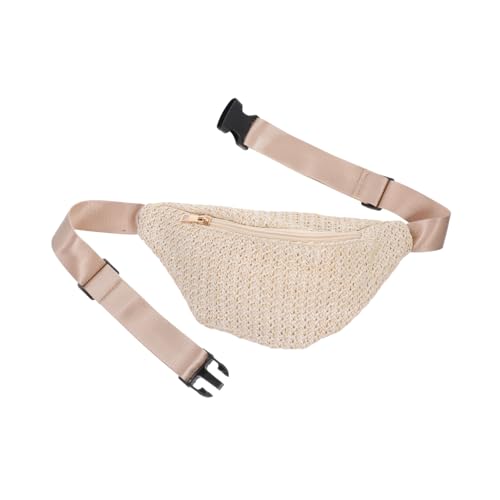 WATIIFUFU Mini-gürteltasche Aus Stroh Gewebt Hüfttasche Brusttasche Leicht Praktisch Für Damen von WATIIFUFU