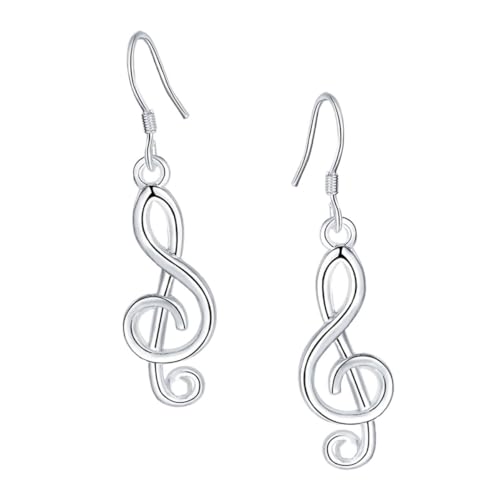WATIIFUFU Minimalistische Musiknoten Ohrringe Damen Leichte Modische Ohrstecker in Weißgold Eleganter Ohrschmuck für Alltag und Vielseitige Outfits Langlebig Hautfreundlich Komfortabel von WATIIFUFU