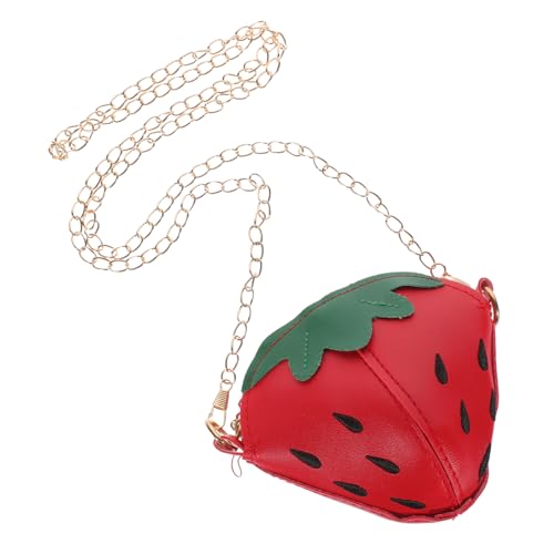 WATIIFUFU Kindertasche Umhängetasche Erdbeere Mit Kette üße ädchen Geldbörse Modische Schultertasche Für Roter Rucksack Für Und Kleingeld von WATIIFUFU