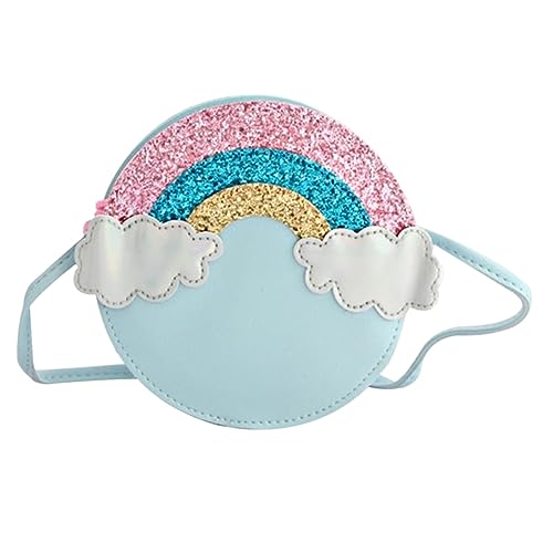 WATIIFUFU Crossbody Bag Für Mädchen Stilvolle Umhängetasche Blau Mit Buntem Regenbogen-Design Für Tanz Schule Und Freizeitaktivitäten Als Modisches Accessoire Und Aufbewahrungstasche von WATIIFUFU