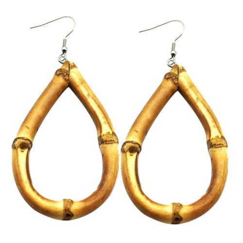 WATIIFUFU Natürliche Bambuswurzel Ohrringe Wassertropfenform Leicht und Robust Modischer Ohranhänger für Frauen Eleganter Schmuck Geschenkidee WATIIFUFU Natürliche Bambuswurzel Ohrringe Wassertropfenform Leicht und Robust Modischer Ohranhänger für Frauen Eleganter Schmuck Geschenkidee von WATIIFUFU