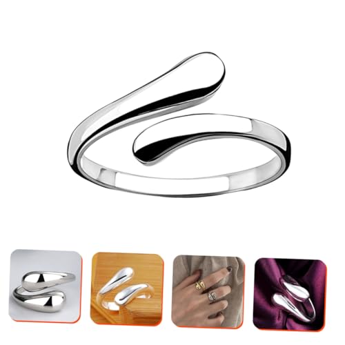 WATIIFUFU Offener Kupferring Damen Geometrisch Minimalistisch Verstellbar Leicht Schmuck Finger Ring für Mädchen Statement Accessoire Party Hochzeit Alltag von WATIIFUFU