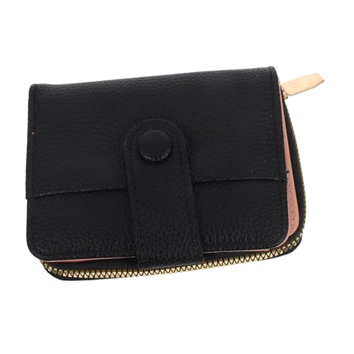 WATIIFUFU PU Kartenhalter Geldbörse mit Reißverschluss RFID-Schutz Modisches Litchi-geprägtes Portemonnaie mit Großem Fassungsvermögen Mehrfachen Kartenfächern Münzfach für Alltag Reise und von WATIIFUFU