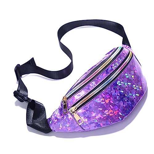 WATIIFUFU Pu- Bauchtasche Mit Reflektierenden Pailletten Farbenfrohe Umhängetasche Für Damen Praktische Hüfttasche Für Outdoor-Reisen Dazzling Leichte Und Geräumige Tasche Mit Mehreren von WATIIFUFU