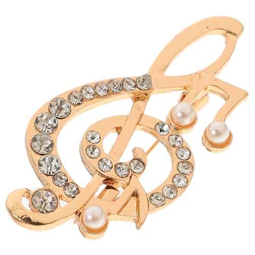 WATIIFUFU Perlen Musiknoten Anstecknadel für Damen Dekorative Brosche Pullover Mantel Brosche Legierungsmaterial Stilvolles Schmuckzubehör für Besondere Anlässe von WATIIFUFU