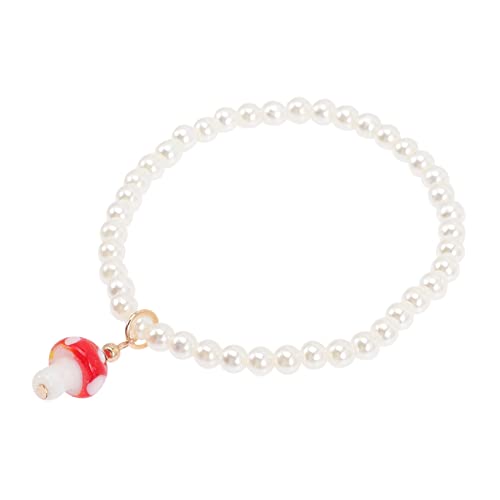 WATIIFUFU Minimalistisches Pilzperlenarmband Damen Perlenarmband für Hochzeit Braut von WATIIFUFU